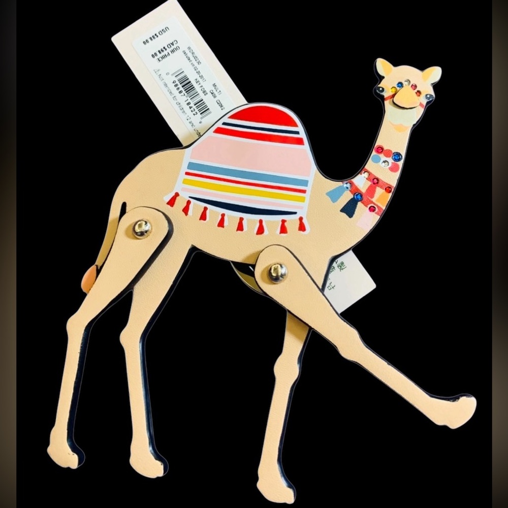 NWT Kate Spade Camel Key‎ Chain, Vibrant multi color.(pink,green) Movable legs - Picture 5 of 8